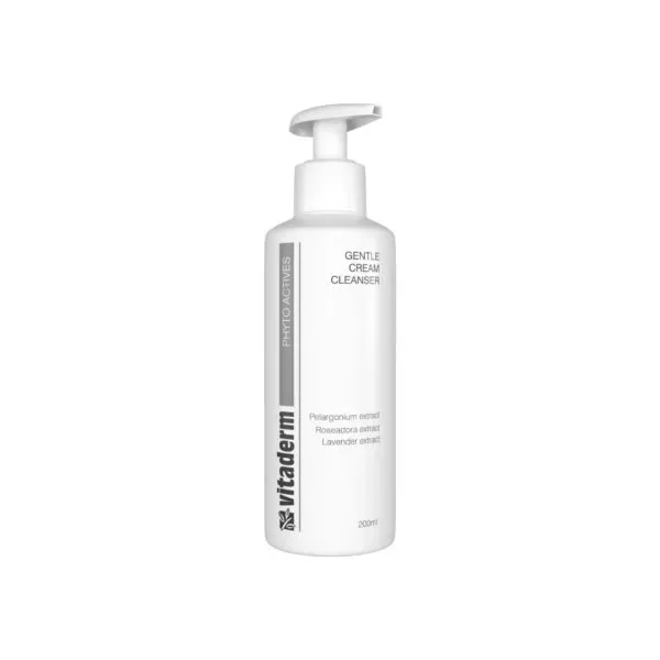 VitaDerm Gentle Cream Cleanser 200ml bottle with pump