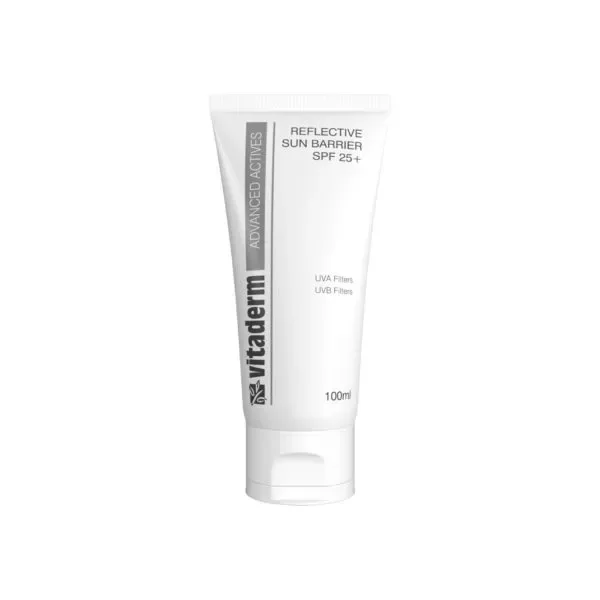 VitaDerm Reflective Sunbarrier SPF25+ 100ml tube with flip cap